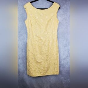 TALBOTS Linen Yellow summer Women's Dress‎ Size 10